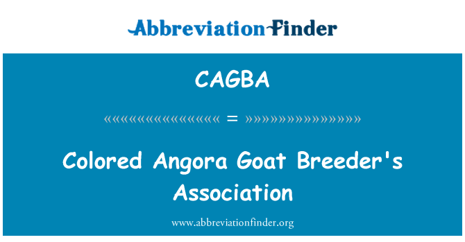 CAGBA: 色のアンゴラ山羊の繁殖動物の連合