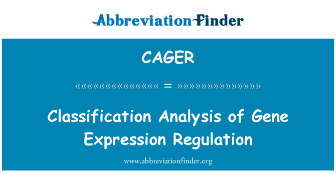 CAGER: Analýza klasifikace Gene Expression nařízení
