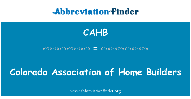 CAHB: Colorado udruga Home graditelji