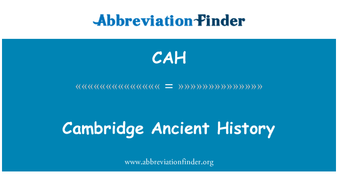 CAH: Cambridge Ancient History