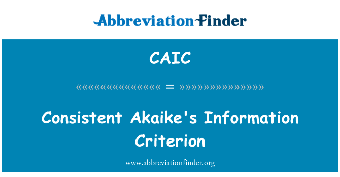 CAIC: Critère enfòmasyon cohérente Akaike