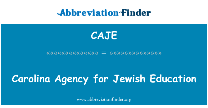 CAJE: Carolina Aġenzija għall-edukazzjoni Jewish