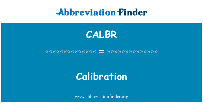 CALBR: Kalibrering