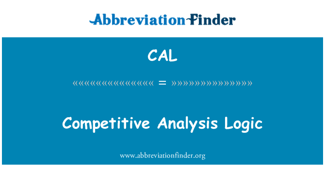 CAL: Logique de l'analyse concurrentielle