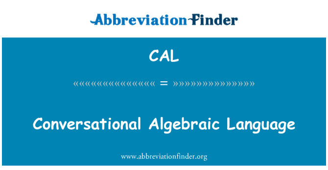 CAL: Percakapan bahasa Algebraic