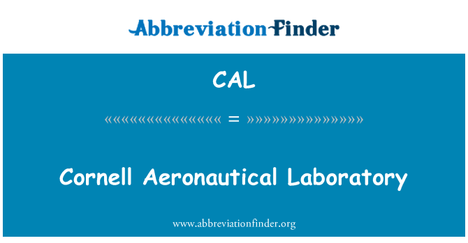 CAL: Авіаційний лабораторія Корнелла
