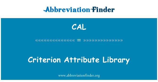 CAL: Critère attribut bibliothèque