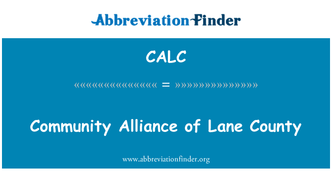 CALC: Κοινότητα Συμμαχία από τα Lane County