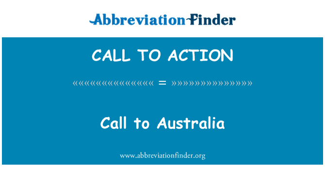 CALL TO ACTION: Behøve Australia