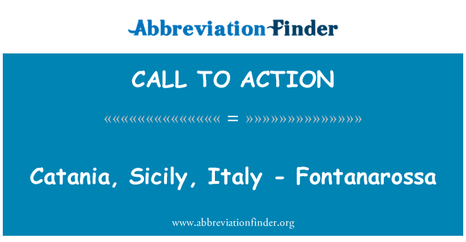 CALL TO ACTION: 폰 타나로 사 카타니아, 시 실리, 이탈리아
