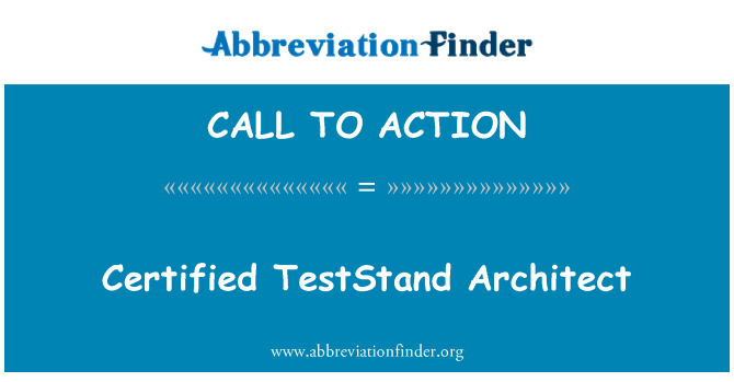 CALL TO ACTION: Arquiteto de TestStand certificada