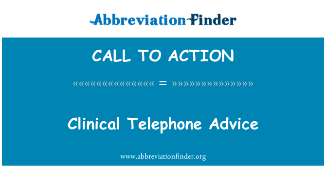 CALL TO ACTION: Klinische telefonische Beratung