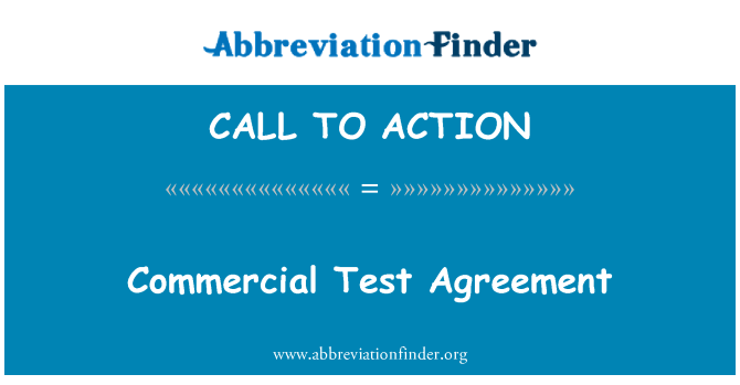 CALL TO ACTION: ข้อตกลงการทดสอบเชิงพาณิชย์