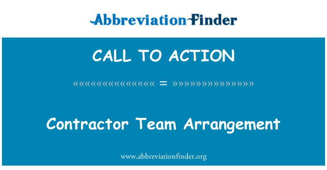 CALL TO ACTION: Auftragnehmer Team Anordnung
