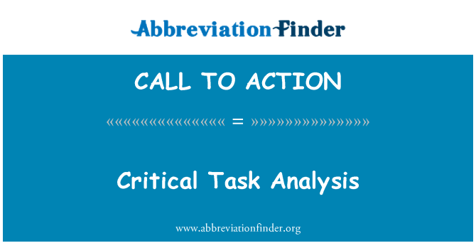 CALL TO ACTION: Analýza kritického úkolu