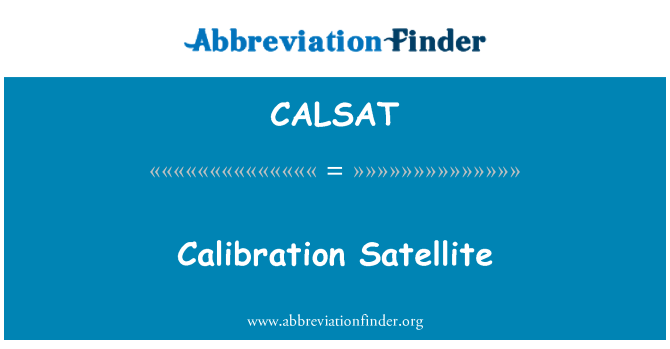 CALSAT: Kalibráció a műhold