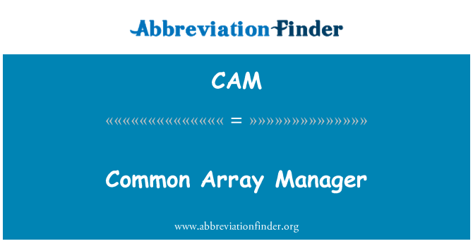 CAM: Common Array Manager