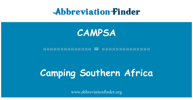 CAMPSA: Kamping Güney Afrika