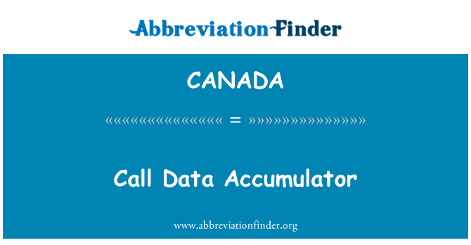 CANADA: Panggilan Data akumulator