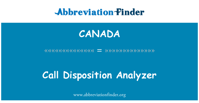 CANADA: Повикване разпореждане анализатор