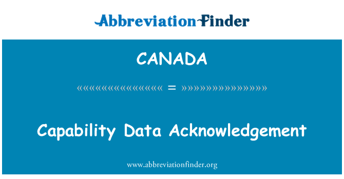 CANADA: Võime andmete kinnitus
