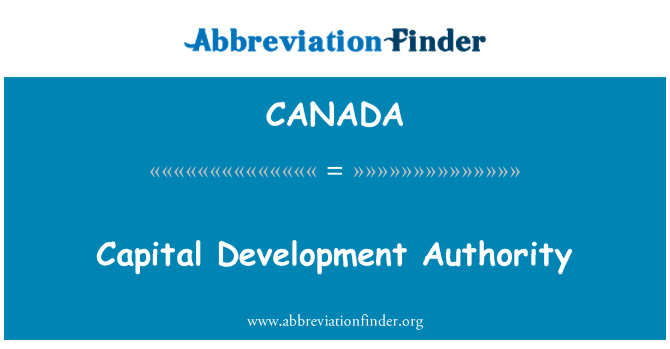 CANADA: Capital Development Authority