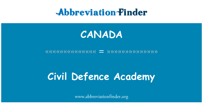 CANADA: Akademi defans sivil