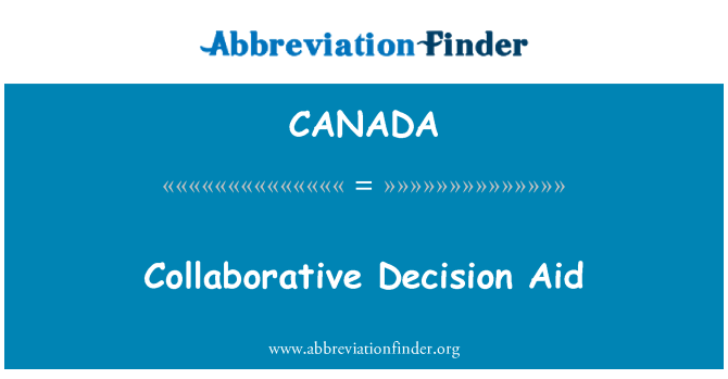 CANADA: Cymorth cydweithredol y penderfyniad