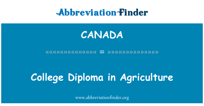 CANADA: College diplom i jordbruket