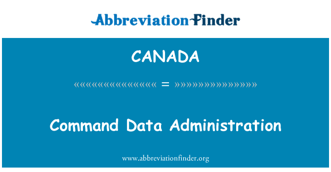 CANADA: Komanda datu administrēšanu