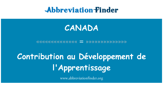 CANADA: 貢獻非盟發展 de l'Apprentissage