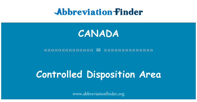 CANADA: Kontrollitud dispositsiooni piirkond