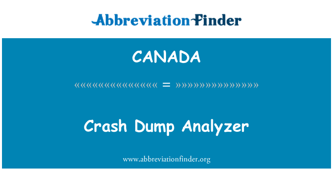 CANADA: Crash Dump Analyzer