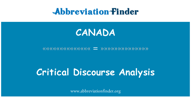 CANADA: Analiżi kritika Discourse