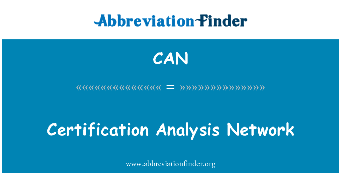 CAN: Certificació anàlisi xarxa