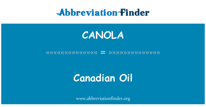 CANOLA: Kanadski olje