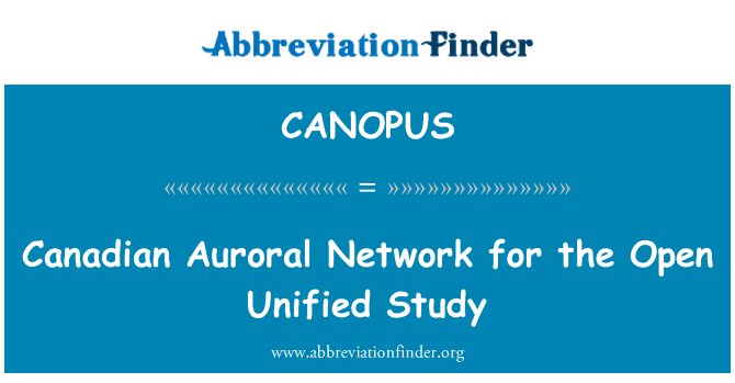 CANOPUS: רשת Auroral הקנדי לפתיחה Unified המחקר