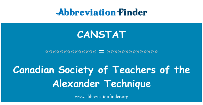 CANSTAT: Soċjetà Kanadiż ta ' għalliema tat-teknika ta ' Alexander