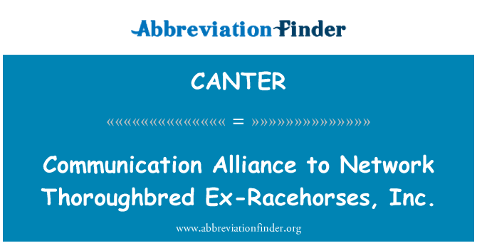 CANTER: Tiedonannon Alliance Network täysiverinen kilpahevonen Ex, Inc.
