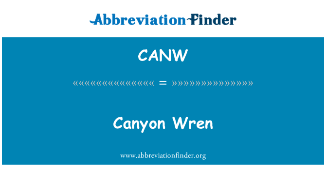 CANW: Canyon Wren