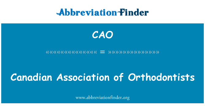 CAO: Cymdeithas orthodeintyddion Canada