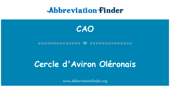 CAO: Серкль d'Aviron Oléronais