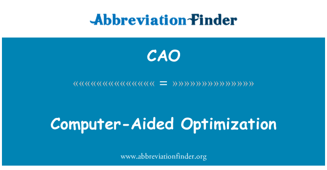 CAO: Számítógépes optimalizálás