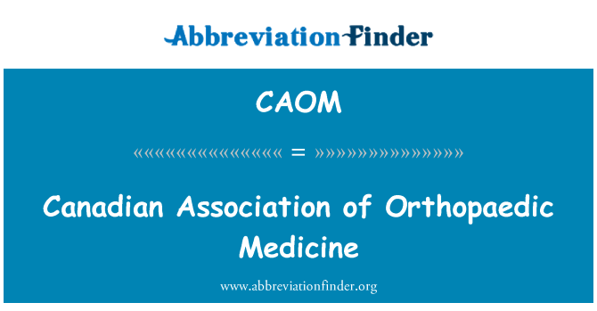 CAOM: Asosyasyon Kanadyen Orthopédique medikaman