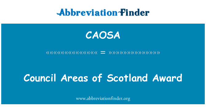 CAOSA: Council Areas of Scotland Award