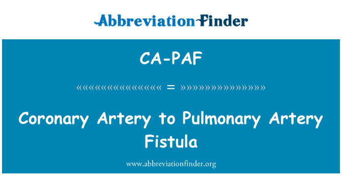 CA-PAF: Pärgarteri kopsu arterite fistul