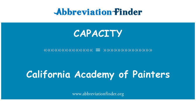 CAPACITY: California Academy malarzy