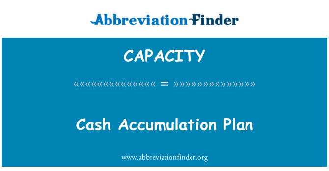 CAPACITY: Piano di accumulo di denaro