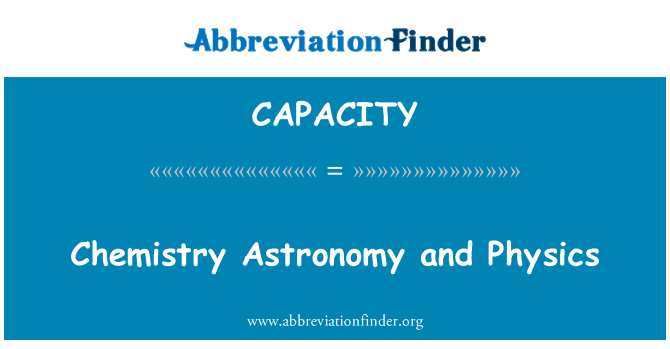 CAPACITY: Física y química Astronomía