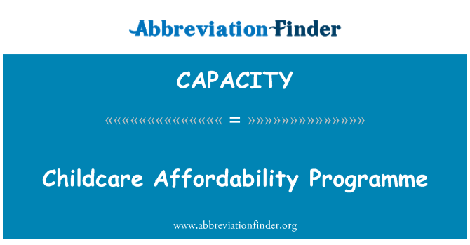 CAPACITY: Childcare Affordability Programme